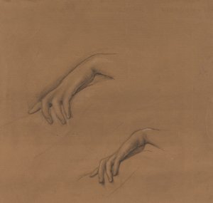 Études pour une main dans The Godhead Fires - Edward Burne Jones