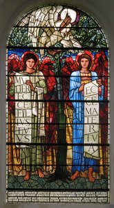 Le Pélican dans sa Piété et Anges avec Parchemins, 1890 - Edward Burne Jones