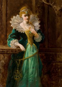 Amy Robsart regardant le portrait de Leicester, fin du 19e siècle