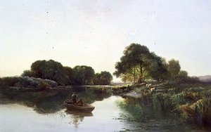Paysage fluvial boisé - Edward Charles Williams