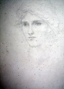 Étude de tête - Bessie Keane, c.1898 - Edward Coley Burne Jones