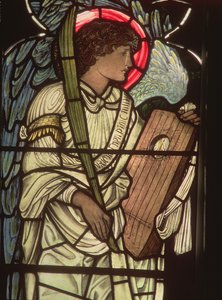 Ange avec une lyre, de la fenêtre de Sainte-Cécile, Christ Church, Oxford, 1875 - Edward Burne Jones