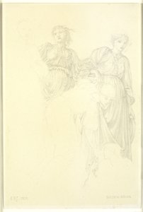 Groupe de femmes, étude préliminaire pour la peinture, Les escaliers dorés - Edward Coley Burne Jones