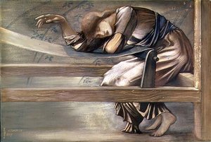 La série de la Rose Églantine - Étude pour "La Cour du Jardin" - Edward Burne Jones