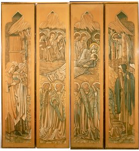 La Nativité, cartons pour le vitrail de St. Deiniol, Hawarden, 1897