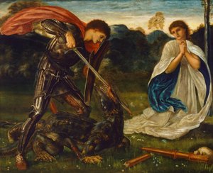 Le combat : Saint Georges tuant le dragon VI - Edward Burne Jones