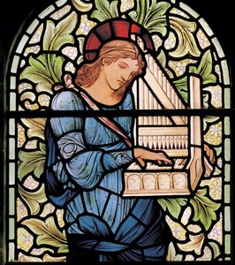 Wilden, All Saints, Morris & Co., Edward Burne-Jones, John Henry Dearle, Sainte Cécile (détail) - Edward Coley and Dearle Burne Jones