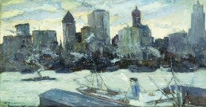 Le port de New York en hiver