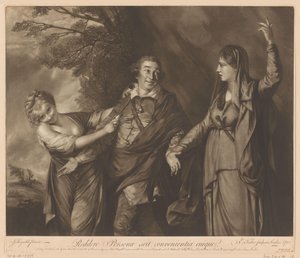Portrait de David Garrick entre la comédie et la tragédie - Edward Fisher