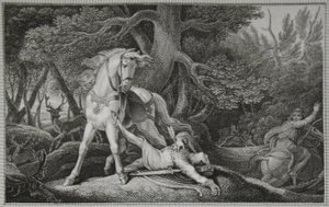 La mort de Guillaume le Roux, gravé par Neagle, illustration de 