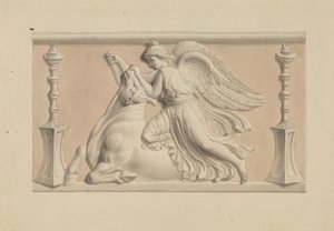 Figure Ailée Tuant un Taureau - Edward Francis Burney