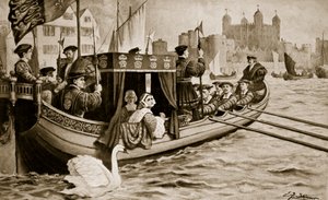 Catherine Howard est conduite à la tour, illustration de 