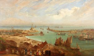 Port de Sunderland depuis Roker, c.1850-c.1855 - Edward Hastings