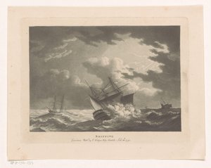 Navires dans une tempête en mer