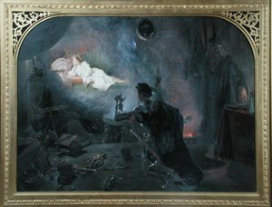 Le Comte de Surrey contemplant la belle Geraldine dans le miroir magique