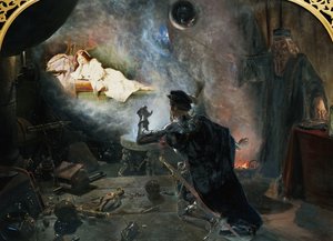 Le Comte de Surrey contemplant la belle Geraldine dans le miroir, 1853