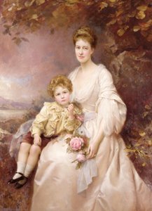 Portrait de Laura Gwendolen Gascoigne et de son fils Alvary - Edward Hughes