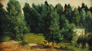 Paysage boisé - Edward John Poynter