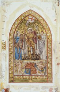Conception pour la mosaïque de Saint Georges avec études marginales - Edward John Poynter