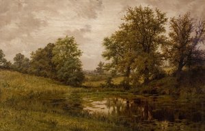 Étang près de la ferme Whittems, près de Coundon, fin 19e-début 20e siècle - Edward Junior Rudge
