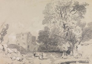 Une maison-tour en ruine - Edward Lear