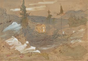 Un sanctuaire près de La Canée, en Crète, en Grèce - Edward Lear