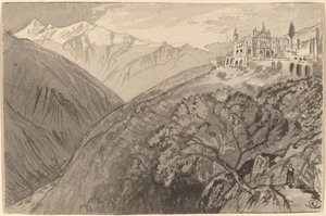 Une ville sur un sanctuaire de colline de Lampedusa - Edward Lear