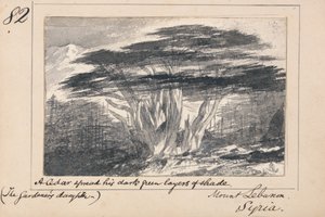 Illustration du poème « La fille du jardinier » de Tennyson : Mont Liban, Syrie – « Un cèdre déployait ses couches d