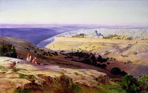 Jérusalem depuis le Mont des Oliviers, Lever du Soleil, 1859 - Edward Lear