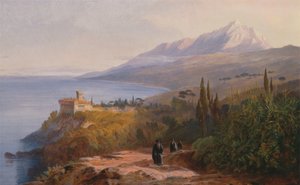 Mont Athos et le monastère de Stavronikétes, 1857