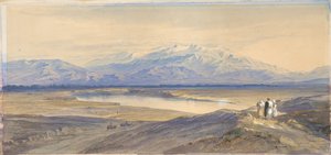 Le mont Olympe vu depuis Larissa, en Thessalie (Grèce) - Edward Lear