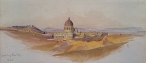 Saint-Pierre de Rome vu de la Villa Dorta Pamphili - Edward Lear