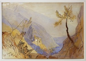 Le monastère de Saint-Dionysius, Mont Athos, 11 septembre 1856 - Edward Lear