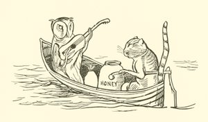 Le hibou et le chaton (gravure) - Edward Lear