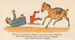 Il y avait un vieil homme de Népal, qui de son cheval a eu une terrible chute, extrait de 