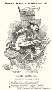 Caricature de Punch : Alfred Austin - Edward Linley (after) Sambourne