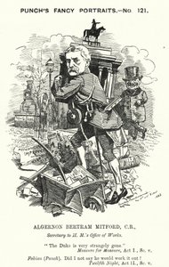 Caricature de Punch : Algernon Bertram Freeman-Mitford - Edward Linley (after) Sambourne