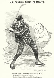 Caricature de Punch : Arthur Balfour, homme politique conservateur britannique et Premier ministre (gravure) - Edward Linley (after) Sambourne