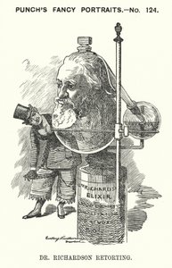 Caricature de Punch : Benjamin Ward Richardson, médecin anglais (gravure) - Edward Linley (after) Sambourne