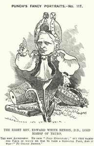 Caricature de Punch : Edward White Benson, évêque anglais - Edward Linley (after) Sambourne