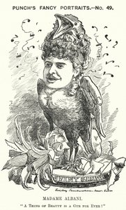 Caricature de Punch : Emma Albani, chanteuse d