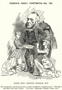 Caricature de Punch : George Osborne Morgan, avocat gallois et homme politique libéral - Edward Linley (after) Sambourne