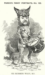 Caricature de Henry Drummond Wolff, homme politique conservateur anglais (gravure) - Edward Linley (after) Sambourne