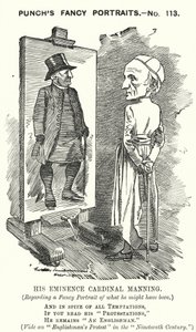 Caricature de Punch : Henry Edward Manning, cardinal anglais et archevêque catholique de Westminster