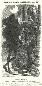 Caricature de Punch : Henry Irving, acteur anglais
