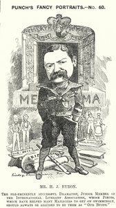 Caricature de Punch : Henry James Byron, dramaturge anglais - Edward Linley (after) Sambourne