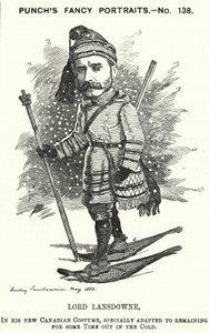 Caricature de Punch : Henry Petty-Fitzmaurice, 5e marquis de Lansdowne, homme politique britannique et gouverneur général du Canada - Edward Linley (after) Sambourne