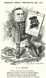 Caricature de Punch : James Anthony Froude, historien, romancier et biographe anglais - Edward Linley (after) Sambourne
