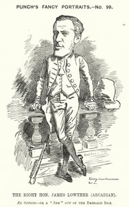 Caricature de James Lowther, homme politique conservateur et sportif anglais (gravure) - Edward Linley (after) Sambourne