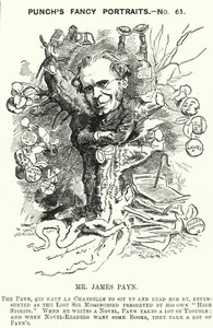 Caricature de Punch : James Payn, romancier anglais - Edward Linley (after) Sambourne